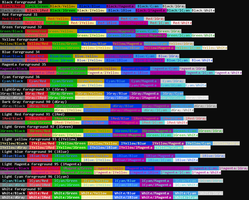 ANSI colors